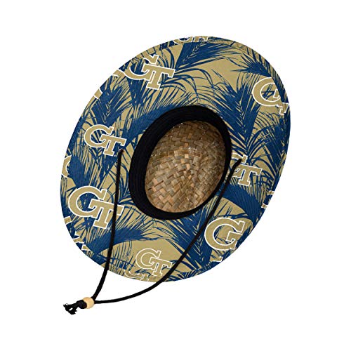Image of FOCO Men's NCAA College Team Logo Floral Straw Sun Hat