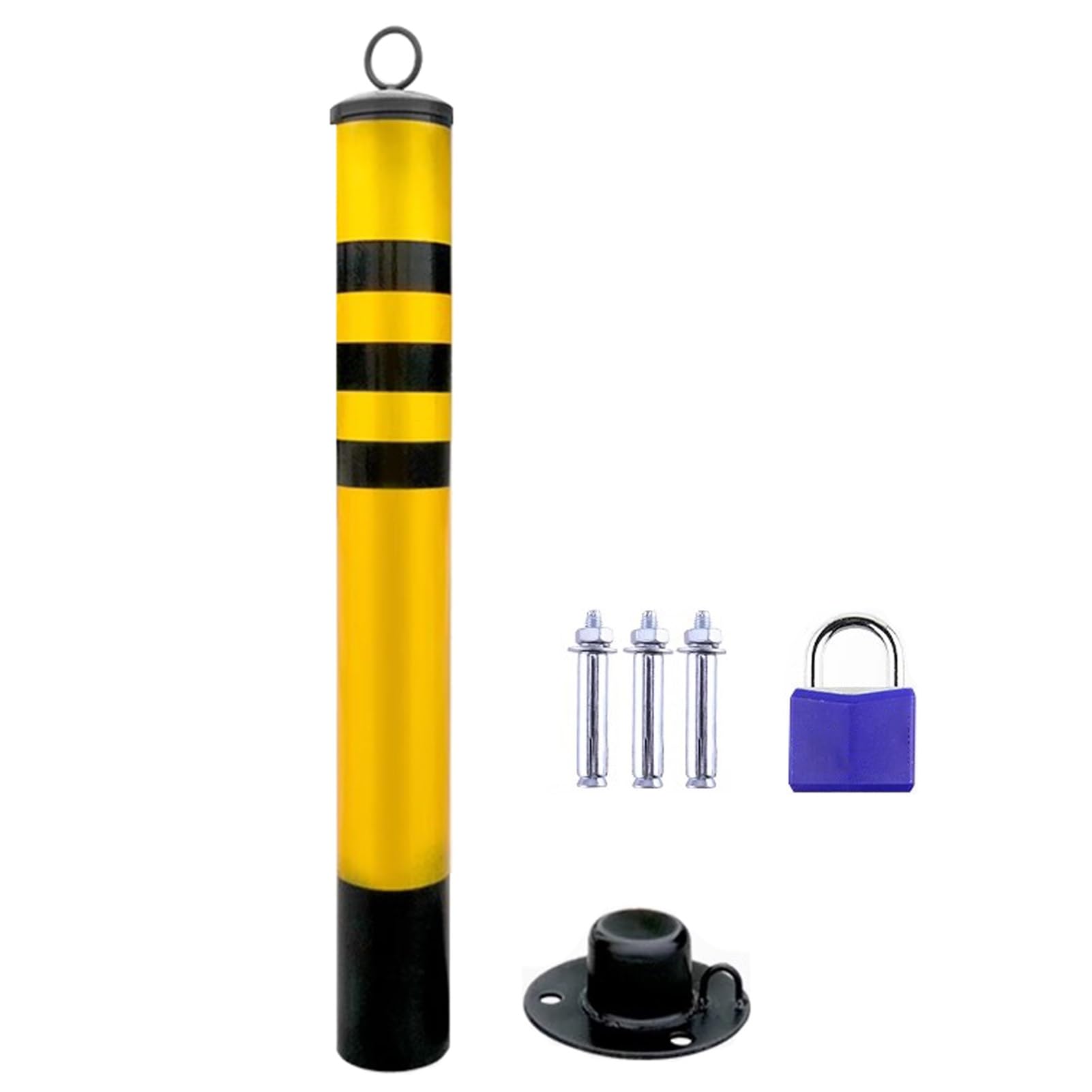 GDMDPTE Safety Bollards for Traffic Control and Parking, Steel Post for Driveway Barriers and Sensitive Areas, 30 x 3.1 inches