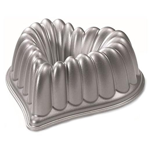 Nordic Ware Elegant hjärtkakform, gjuten aluminium buntform, officiell kakform med hjärtform, högkvalitativ kakform tillverkad i USA, färg: tfat