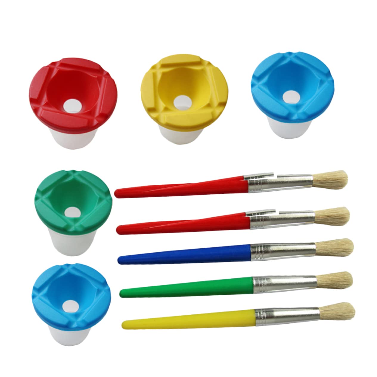 Toddmomy 5Set DIY Pigment Color Cup for Falling Graffiti Tool and Paint Brush Holder Random Color Wash Cup Kit for Young Artists Spill Design