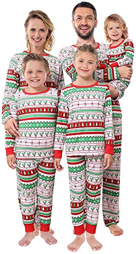 Shangood Christmas Family Matching Pajamas Set Striped Xmas Pjs Clothes,Holiday Tops and Pants Sleepwear for dad,Mom,Women-XL