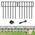 Voittozege 10 Pack Animal Barrier Fence, No Dig Fencing 10.8ft(L) × 12in(H) Rustproof Metal Small Garden Fence Border Metal Fence Panels Garden Fence Border for Dogs Rabbits, Outdoor Landscaped Yard