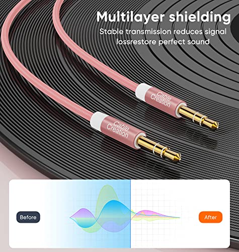Image of CableCreation 3.5mm Aux Cord [2-Pack], Premium 3.5mm Auxiliary Audio Cable [6ft /1.8m] Aux Cable Compatible with Headphones, iPhones, iPads, Home /Car Stereos and More