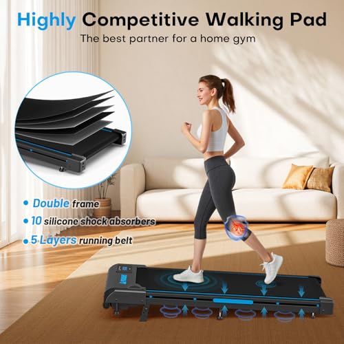 Walking-Pad-with-9-Incline-FOUSAE-3-in-1-Treadmills-for-Home-with-Double-Frame-330-LB-Weight-Capacity-25-HP-Under-Desk-Walking-Treadmill-with-12-HIIT-Programs-Magnetic-Remote-Control