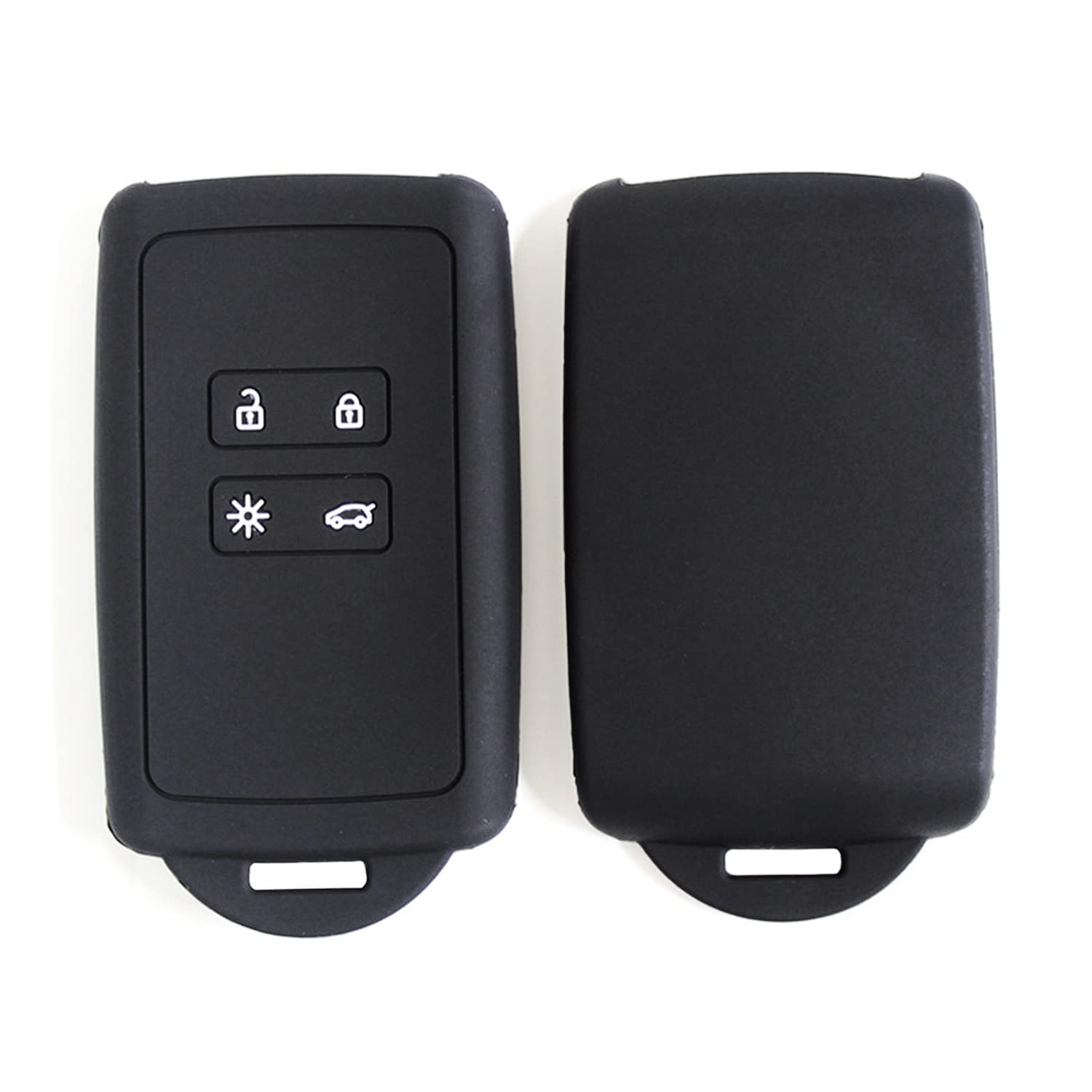 HooRLZ Cover Portachiavi In Silicone TPU Per Renault (2 Pezzi) - Compatibile Con Clio, Zoe, Captur, Megane, Dacia Duster 2 E Altri - Nero - 5