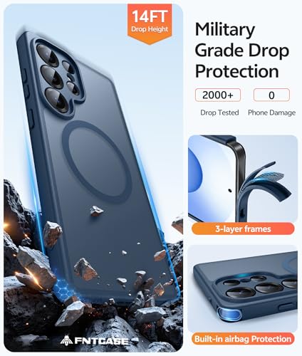 Image of FNTCASE for Samsung Galaxy S25 Ultra Case: [Fit for Magsafe] [Full Camera Protection] Translucent Matte Cases with [Screen Protector] Military Grade Shockproof Protective Phone Cover