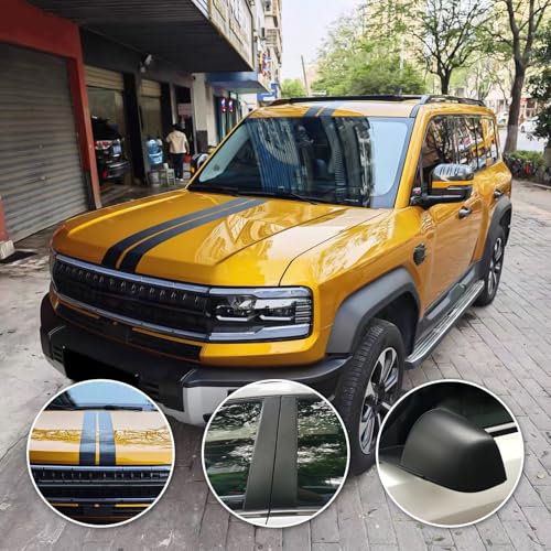 Matte Black Vinyl Wrap with Tool Kits, Blackout Chrome Delete Tape for Car Window Trim Door Edge Guard Air Release Satin Vinyl Wraps Film Decals (Matte Black, 4Inchs x 30Feet) by Aisbarika - Used condition - Image 3
