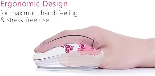 Miniatura 7 de JUHOO Ratón inalámbrico con nano receptor para PC, portátil, portátil, computadora, MacBook, menos ruido, ratones ópticos móviles portátiles (oso).