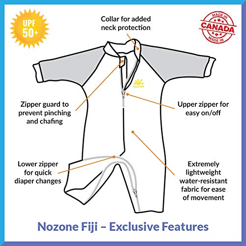 Nozone Fiji Sun Protective Baby Girl Swimsuit in Lavender/Polka Dot, 0-6 Months