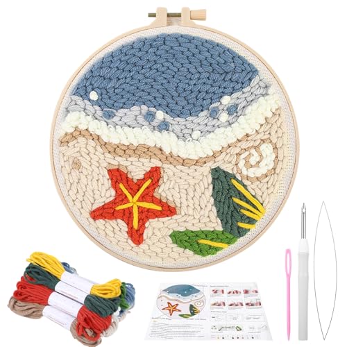 Image of Fanmayhe Punch Needle Kit, Punch Needle Kits Adults Beginner, Embroidery Kit for Beginners Adults and Kids Include Embroidery Cloth with Pattern Thread Needle Threading Tool Instruction