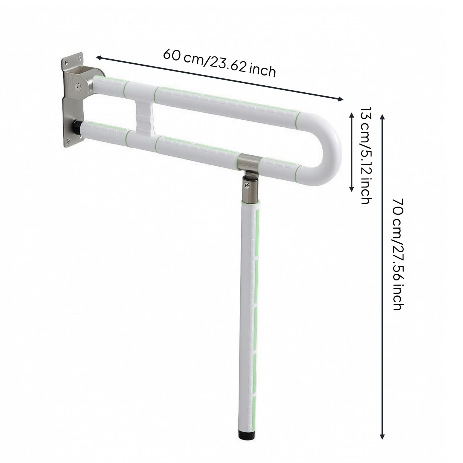 Maniglione Pieghevole Antiscivolo, Bianco, Bianco, size to 3