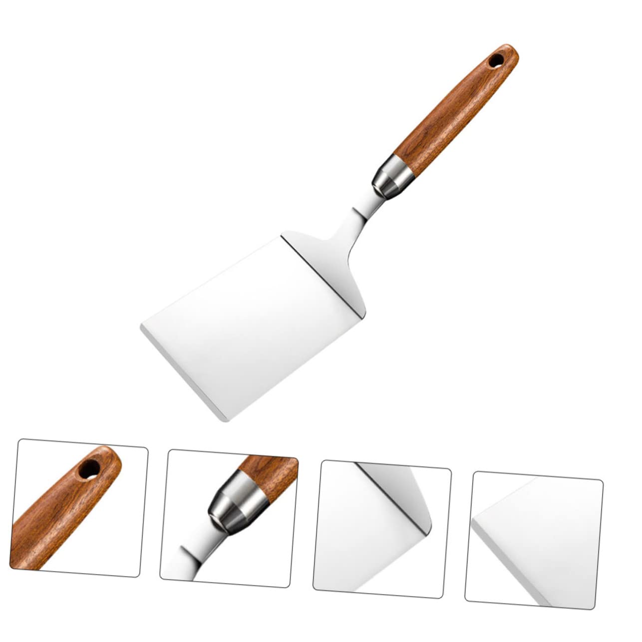 Gogogmee 2pcs Stainless Steel Teppanyaki Shovel Flipper Kitchen Utensil Cooking Spatula Set