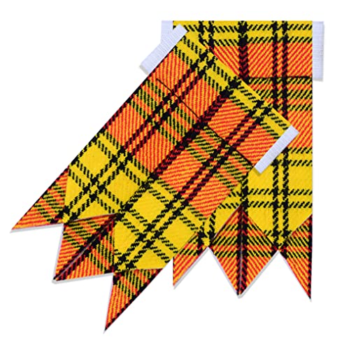 Kilt Flashes for Men with Heavy Buckle Adjusters, Plain & Highland Tartan Kilt Hose Flashes.