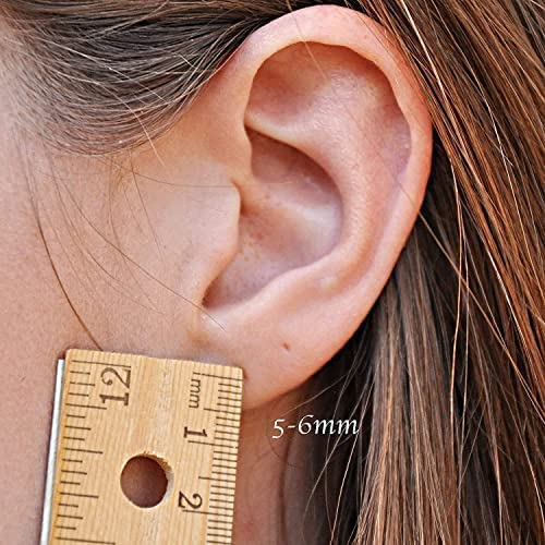 Miniatura 9 de Sterling Silver Wire Huggie Hoop Drops 2 Aquamarine Beads Huggie Teardrops Horseshoe Arc Hook Earrings (Sterling SilverAquamarine Stone 2 Beads)