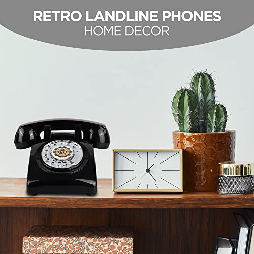Image of Retro Rotary Phone aa‚¬a€oe 1960s Style Vintage Rotary Phone aa‚¬a€oe Old-Fashioned Landline Phones for Home, Office, Desk aa‚¬a€oe Retro Corded Phone with Mechanical Ringer