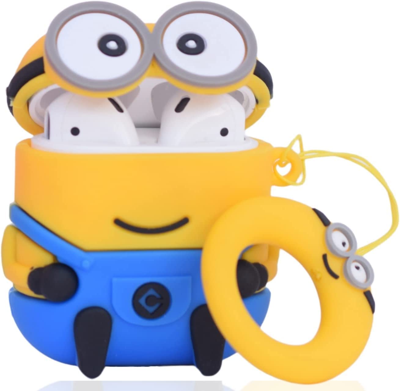 New Cute Soft Silicone Case Compatible with Apple AirPods 4 Generation (2024) Full 360° Protection Dust-Proof Shockproof Case Cover with Hook (Cover Only) (Mini0)-image-28
