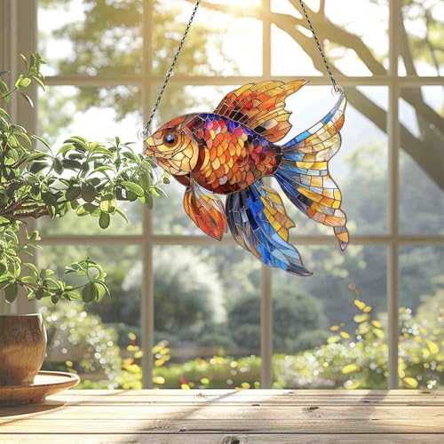 Image of Goldfish Acrylic Ornament Gift for Fish Lovers Christmas Hanging Decor