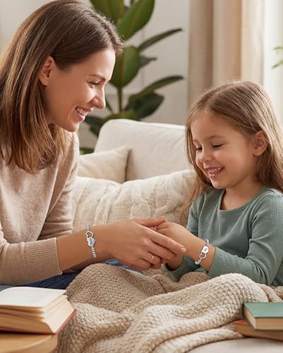 Image of Mother Daughter Bracelets Set for 2 Matching Heart Bracelets for Mother and Daughter to My Mom Bracelet Birthday Mothers Day Gifts for Mom Daughters