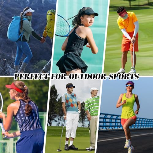 Image of 6 Pieces Sun Visor Hats for Women and Men Adjustable Sun Protection Cap Hats (One Size Adjustable)