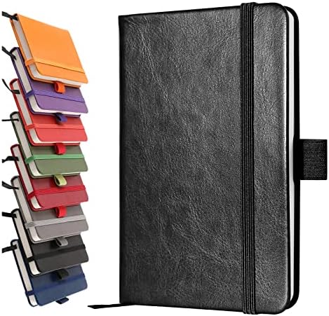 A6 Notebooks, Pocket Notebook Small Notebook Note Pad Hardback Notebook A6 Small Notepad Journal 200 Pages(100 Sheets)-Black