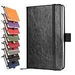 A6 Notebooks, Pocket Notebook Small Notebook Note Pad Hardback Notebook A6 Small Notepad Journal 200 Pages(100 Sheets)-Black
