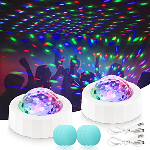 URAQT Disco Lights for Parties 2 Pcs Multi Colour Mini Disco Ball Light