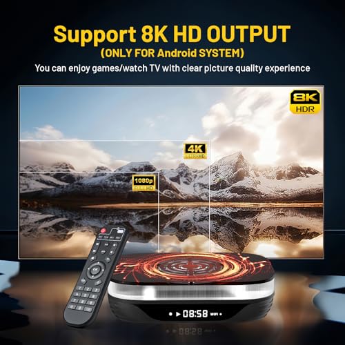 Kinhank Super Console X4 Plus Video Game Console Pre-Built-in 60000+Games, Retro Game Console muELEC 4.6/Android 11.0/CoreELEC 3 Systems in 1,8K UHD Display,Dual WiFi BT 4.0, USB 3.0 - Image 7