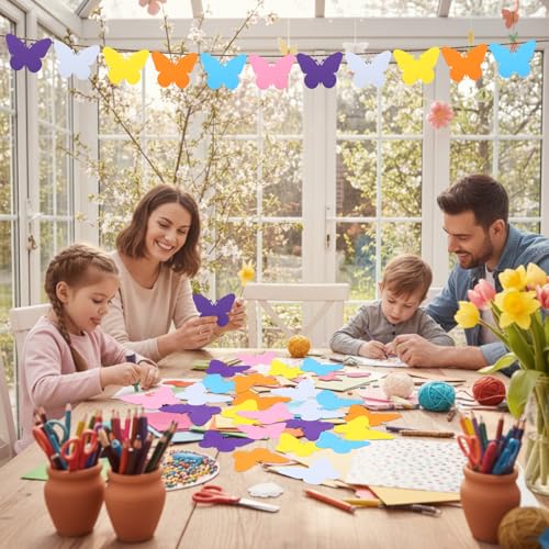 Image of Ireer 48 Pcs Large Foam Butterfly Cutouts 6 Inch Colorful Spring Bulletin Board Decoration Butterfly Shaped Cutouts for Spring Teacher Classroom DIY Crafts School Office Wall Decor