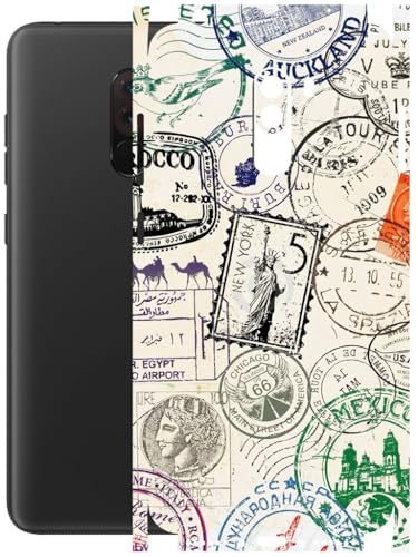 Image of AtOdds - Full Body Back Screen Guard Protector Film - Lamination Wrap Skin Sticker Compatible with Poco F1 | Scratchproof Matte Finish (Stamps)