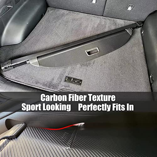 Image of Cargo Cover for Kia EV6 Accessories,Carbon Fiber Texture Retractable Rear Trunk Organizer Trunk Cover Privacy Security Screen Shield Shade for 2022 2023 2024 2025 2026 Kia EV6 Accessories