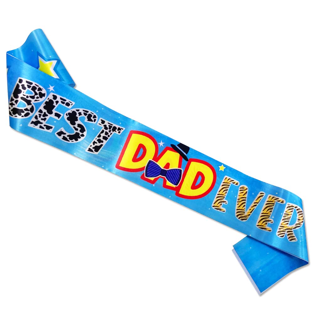 WLWLGLUCK Best Dad Ever Gift - Satin Sash, Birthday Sash for Dad, Father's Day Sash, Anniversary, Birthday, Father's Day Party Supplies Gifts and