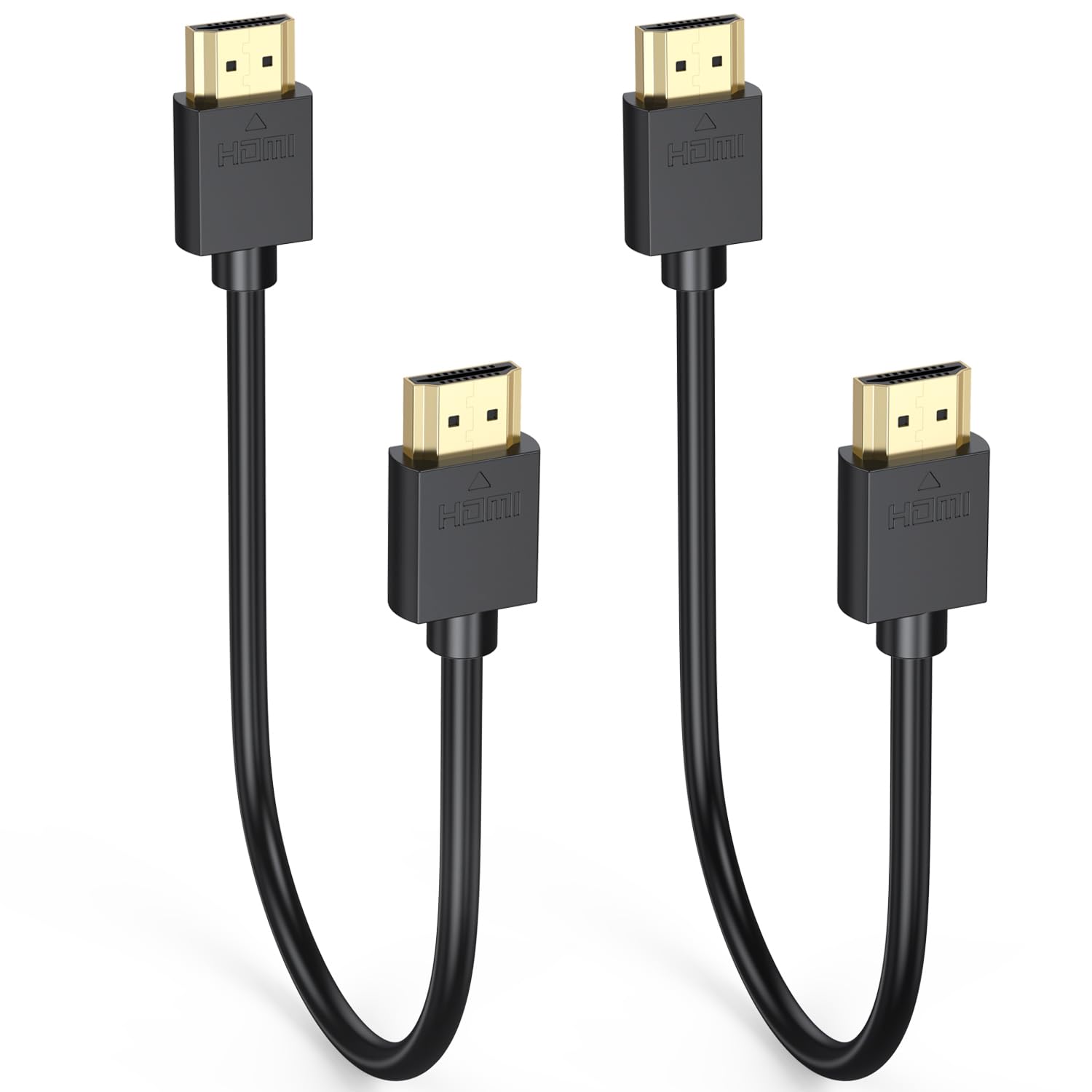 Cavo HDMI corto da 0,5 m (15,2 cm), confezione da 2 pezzi, cavo sottile da HDMI a HDMI 2.0 4K flessibile, 4K a 60 Hz, 2K a 165/144 Hz, HDCP 2.2, HDR, ARC e CL3, per HDTV, Roku, fotocamera, monitor