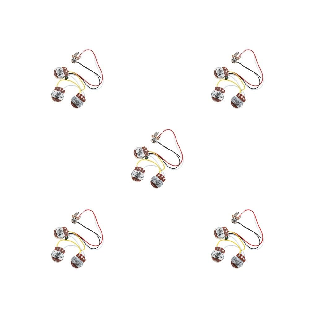 Juego de 5 potenciómetros eléctricos A250K+B250K precableados para accesorio de guitarra eléctrica