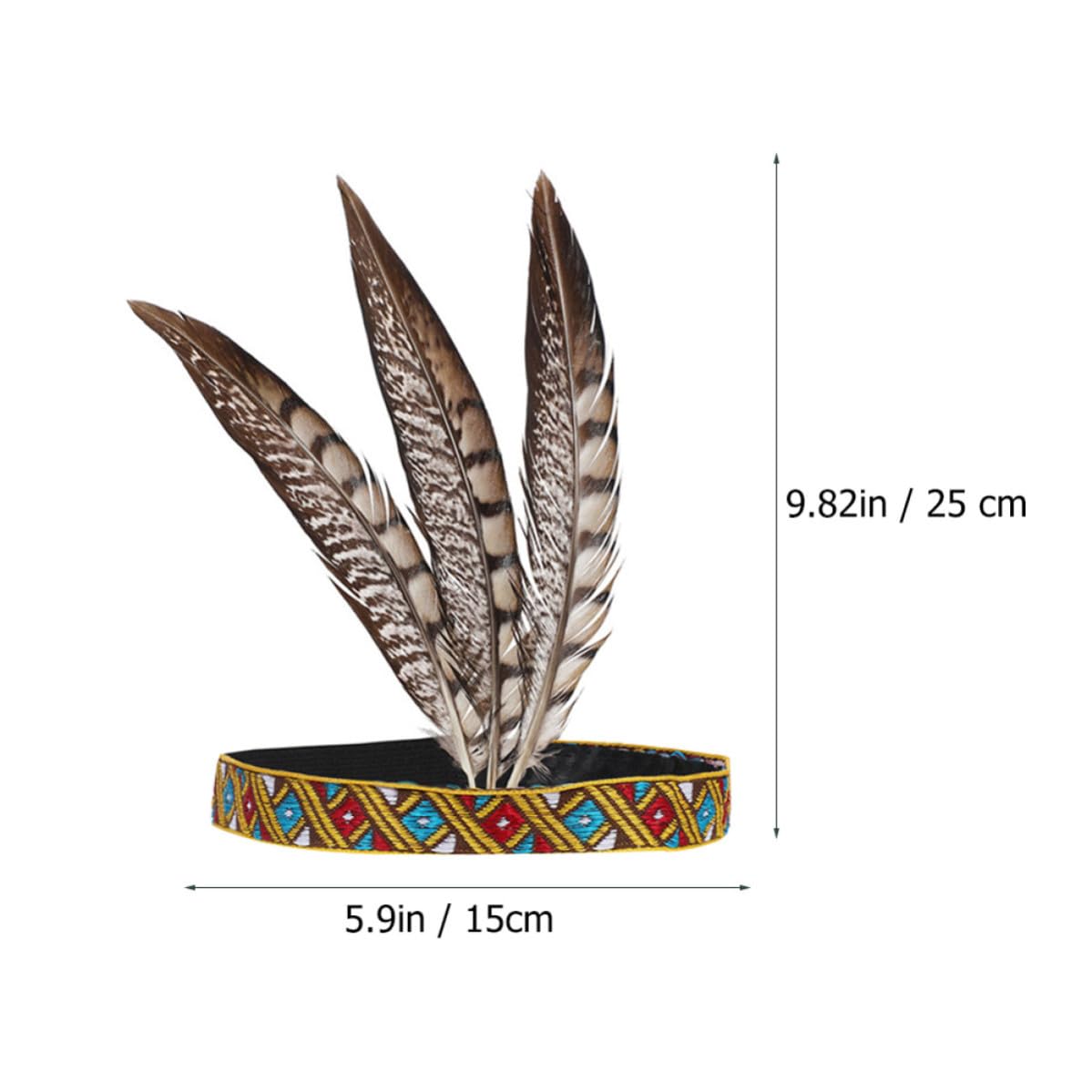 Abaodam 14 Stück Elegantes Federn Haarband für Erwachsene Komfortabler Kopfschmuck mit 3 Kupferfedern Party und Festival Accessoire für Besondere Anlässe