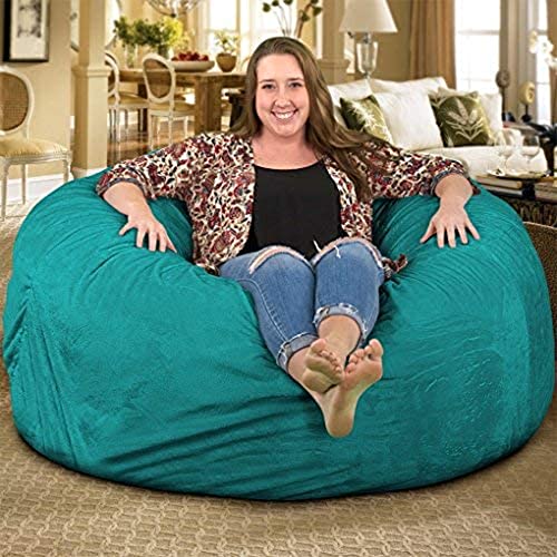 Ultimate Sack Bean Bag Chairs In Multiple Sizes And Colors: Giant Foam-Filled Furniture - Machine Washable Covers, Double Stitched Seams, Durable Inner Liner. (5000, Teal Suede) #TOP4