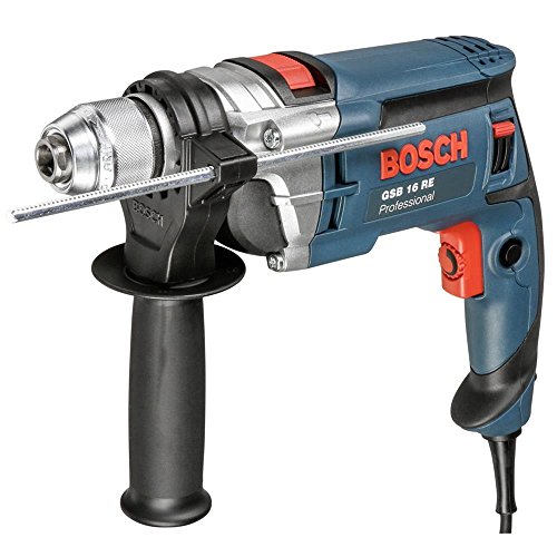 Bosch Home and Garden Professional GSB 16 RE Schlagbohrmaschine + Schnellspannbohrfutter 13 mm + Tiefenanschlag 210 mm + Zusatzhandgriff + Koffer (750 W)