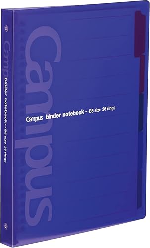 Kokuyo Carpeta de diapositivas Campus con separadores de 5 pestañas, tipo medio, B5, 26 agujeros, hasta 100 hojas, morado, importación de Japón