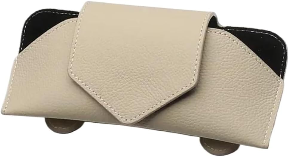 Sunglass Holder Car Glasses Case Auto Sun Visor Glasses Holder Sunglasses Clip Card Ticket Holder Universal Multi-Function Car Accessories Car Sunglasses Holder(Big Beige)