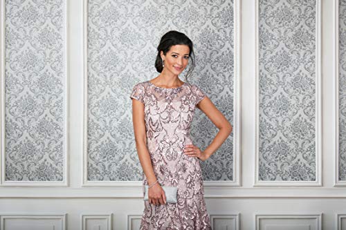 Alex Evenings Women's Tea Length Embroidered Cocktail Godets, Wedding Guest, Party Dress (Petite and Regular Sizes)2