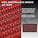 Auto Dynasty High Flow Engine Air Panel Filter Drop-in Reusable & Washable Compatible with Audi 100 200 A6 S4 S6 Cabriolet VW Golf Jetta Passat 88-98 (Red)