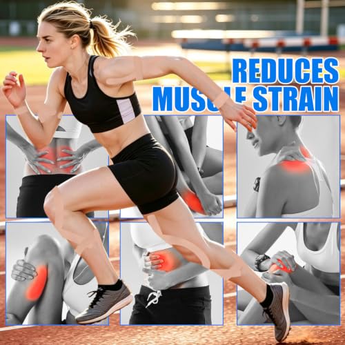 Image of 3 Rolls Wide Kinesiology Tape, Waterproof, 4 inch x 5.5yd, Light Beige | Breathable Latex-Free Cotton, High Elasticity for Muscle & Joint Support, Free-Cut for Sports Recovery on Shoulders, Knees