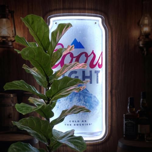 Mountain Refreshment Beer Can LED Neon Sign - 17 Dimmable USB Light with UV Printed Blue Peak Design - Retro Bar Wall Decor for Man Cave Home Pub Party - Clear Acrylic Backing 8.26x16.92 in