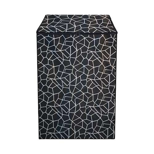 Image of Wings Star LG Top Load Washing Machine Cover for 6 kg, 6.2 Kg, 6.5 Kg, 7 Kg (58 X 58 X 88 cm) | Waterproof & Dust-Proof Top Loading Fully Automatic Washing Machine Cover for LG, (Black), Polyester