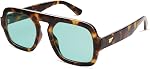 VANLINKER Lunettes de soleil Retro Square Aviator pour Femmes Hommes 70s Vintage Style Trendy Flat Top Lunettes de soleil Rectangle VL9826