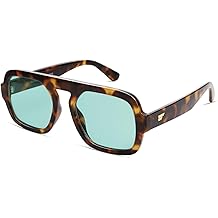 Oversized Retro Square Aviator Sunglasses for Women Men 70s Vintage Style Trendy Big Flat Top Sun Glasses VL9826