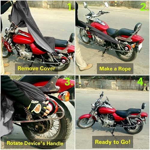 Image of BIKEBLAZER Semi-Automatic Full Body Bike Covers | Heavy Duty Device | Water Resistant | UV Safe | 100% Dust Proof | Anti-Theft & Scratch Proof Bike Cover | Compatible for All Triumph Motorcycles BCK