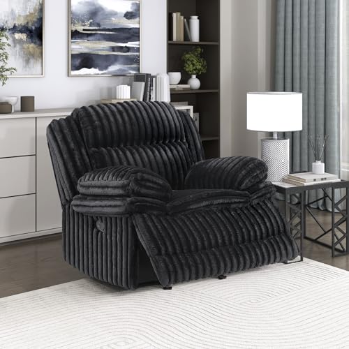 Sillón Glider Plegable Terciopelo Negro miniatura 1