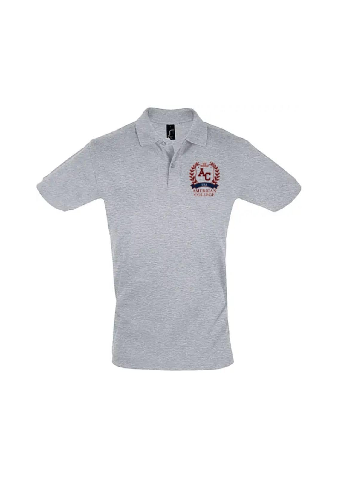 AMERICAN COLLEGE USA Unisex Polos Manches Courtes Hommes Femmes Polo Shirt, Gris,