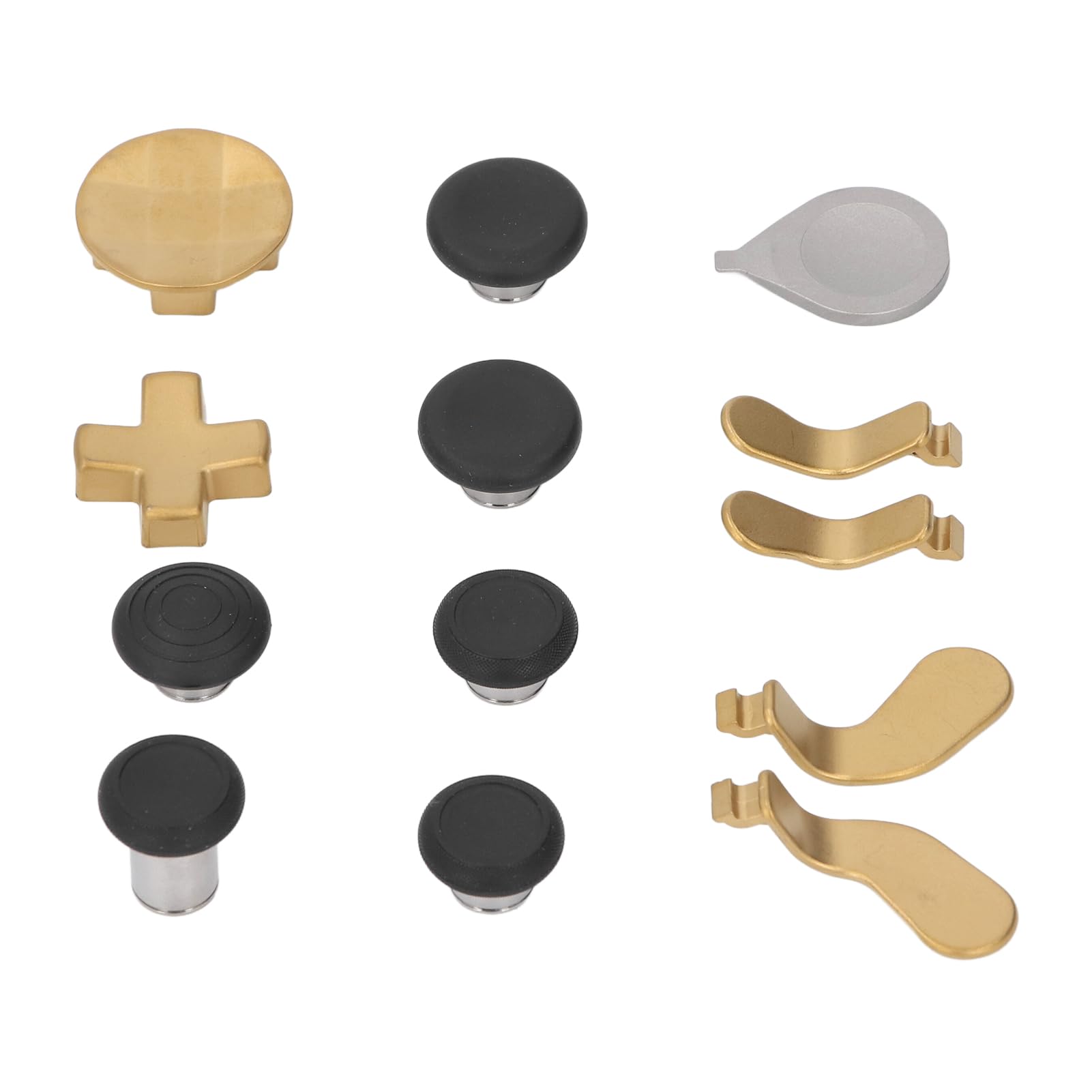 Thumbsticks für Series 2 und Series 2 Core, Anpassbares Gaming-Zubehör mit Paddles und D-Pads, Perfekt für Gamer, 6 Thumbsticks, Edelstahl, Schwarz
