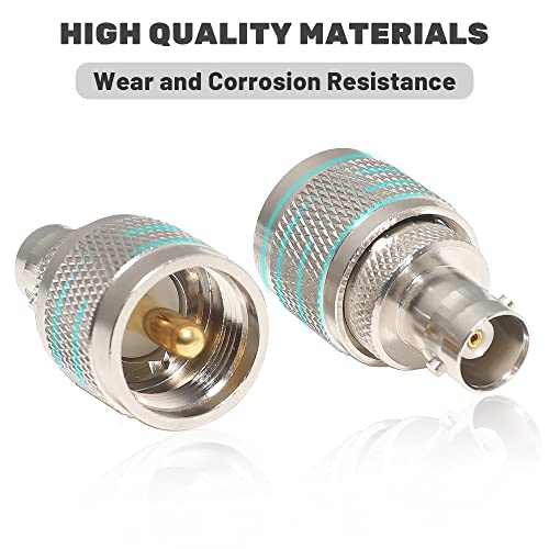Adaptador coaxial BNC hembra a UHF macho Anina 2 unidades miniatura 2